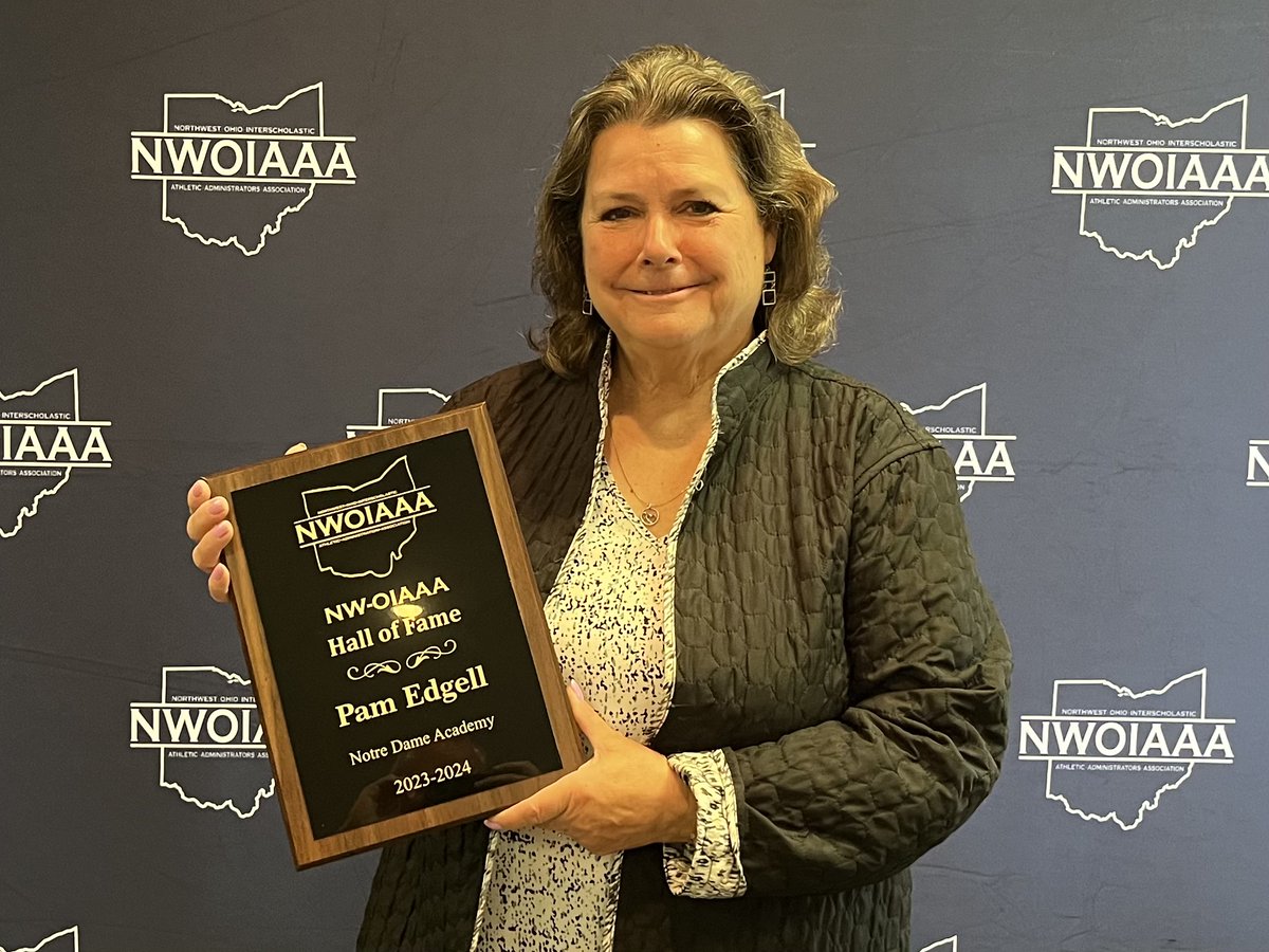 2023 - 2024 NW-OIAAA Awards Receiving the NW-OIAAA Hall of Fame Award, Pam Edgell (Notre Dame Academy)