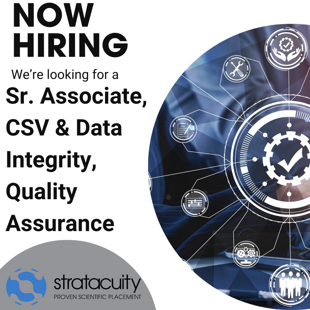 #joboftheweek
Seeking a tech-savvy professional to conduct CSV and data integrity evaluations for computer systems. To read more click the link below or call us at 603-766-0600 to speak with a recruiter.
stratacuity.com/job/2022398_us…
#bostonjobs #nowhiring #qacompliance #norest