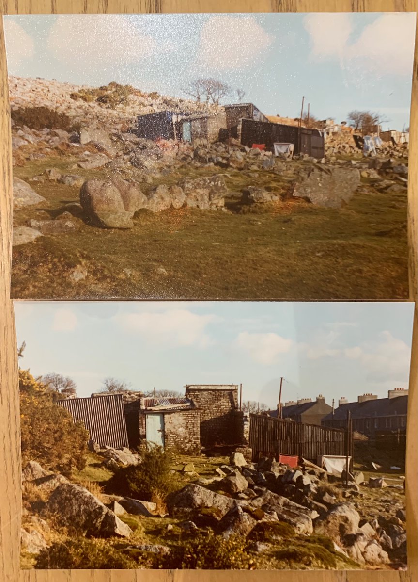 Some #Dartmoor snaps taken by Sylvia Sayer in 1978. Huts at Wotter Tor. Would be very surprising to see agricultural rutting like that today. Times have changed.