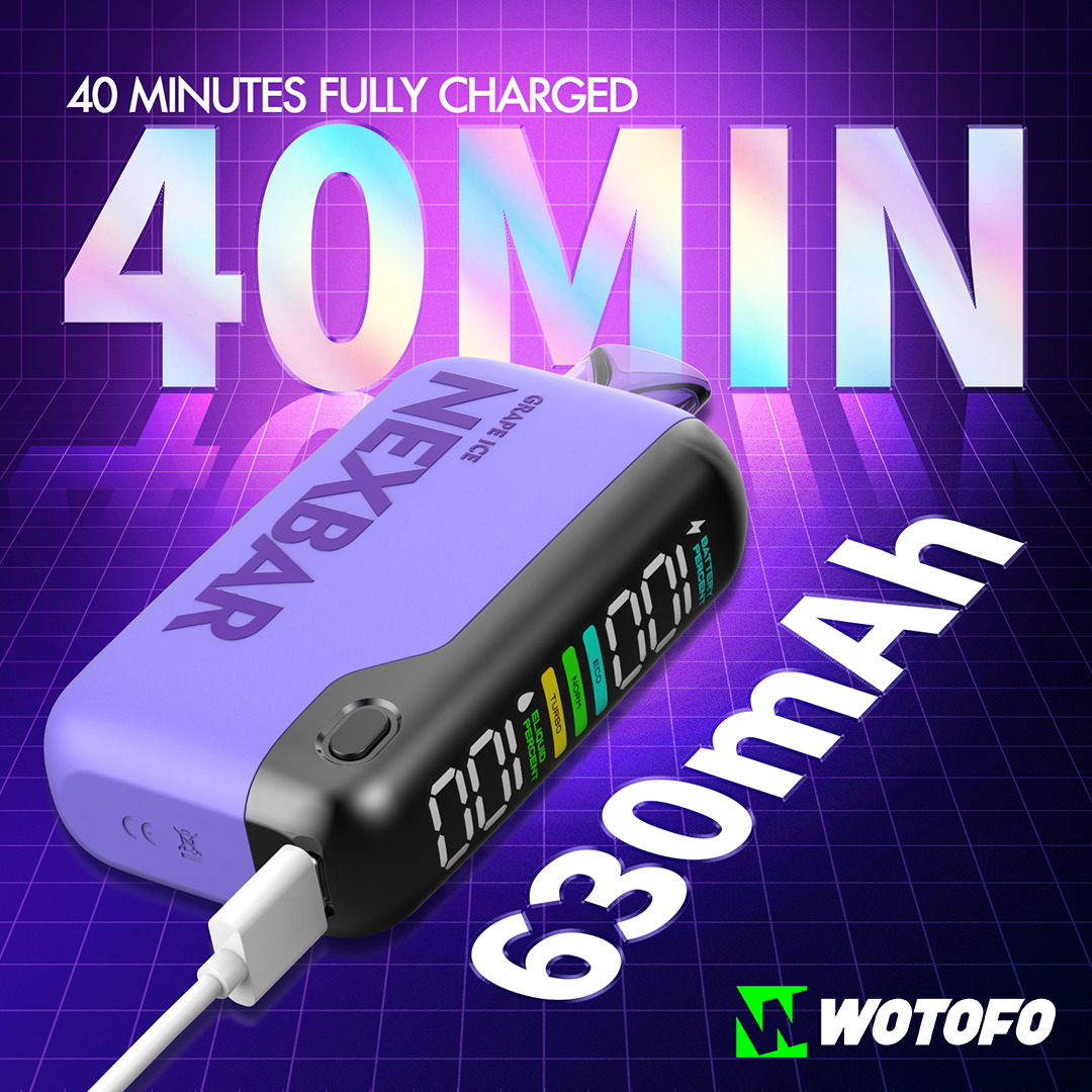 Charge up in just 40 minutes! Introducing the high-capacity Wotofo nexBAR 16K, your worry-free companion from dawn till dusk. Say goodbye to battery and e-liquid concerns all day long. ⚡💨 #Wotofo #nexBAR16K #VapeLife #NoWorries #vapelike #vape #vapetech