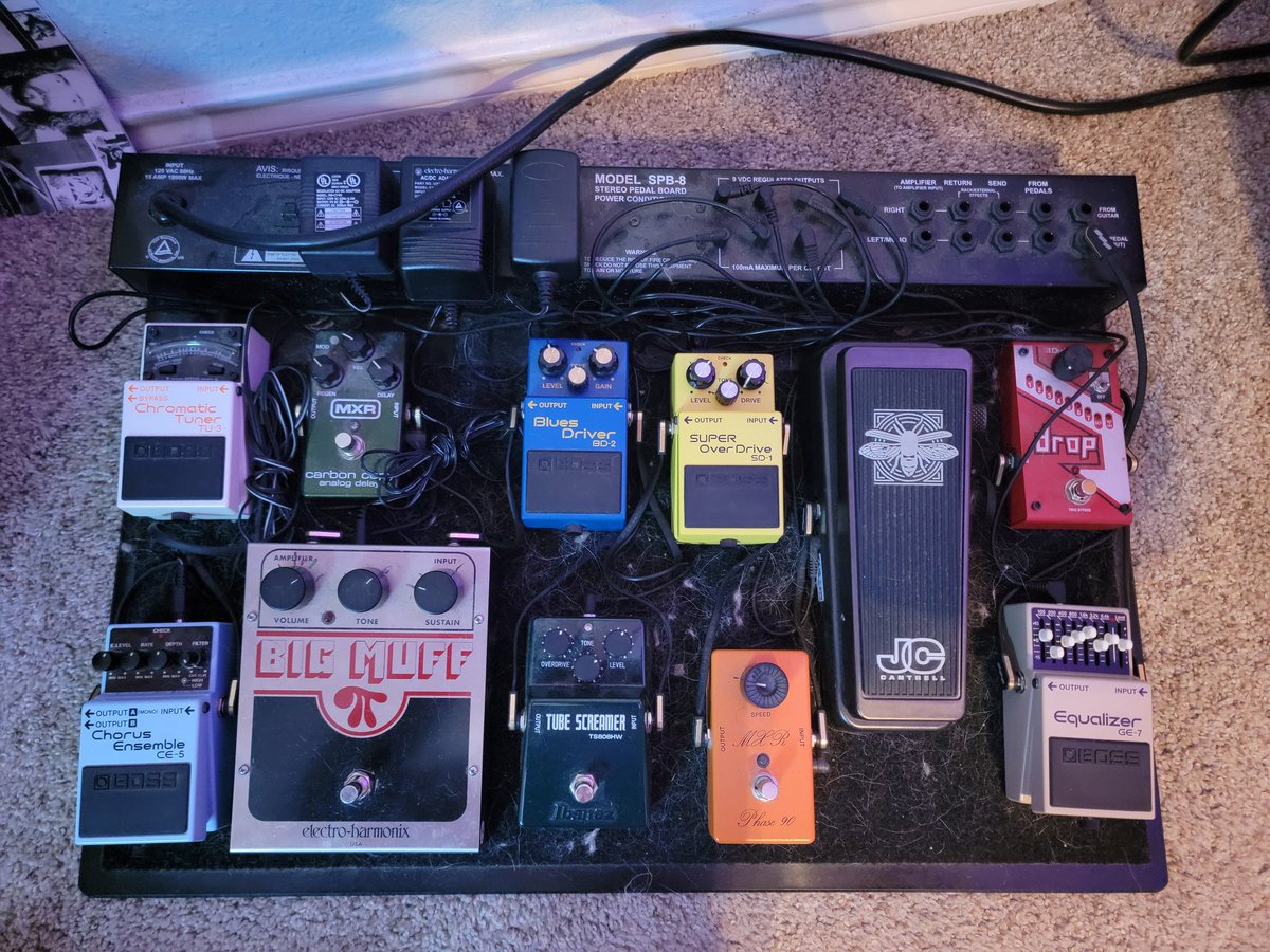 The current pedalboard!!! Have a great Tuesday all!!!! #blues #guitar #rocknroll #music #LifeInStereo #tuesdayvibe