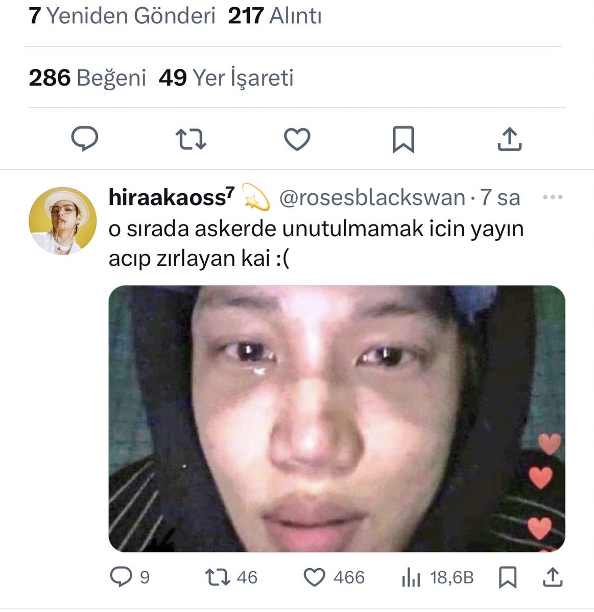 bugun de bu twitin atılmasının sebebi bu mens, ona buna sallıyor dedigi olay exolun namjoona ‘unutulma korkusu ile askerde album salıyo’ demesine aynı sekilde verdiğim cevap. sirf bir şeyleri başlatan taraf olmadıgm icin tüm kpop stanler olarak birleşp beni yollama projenz komedi