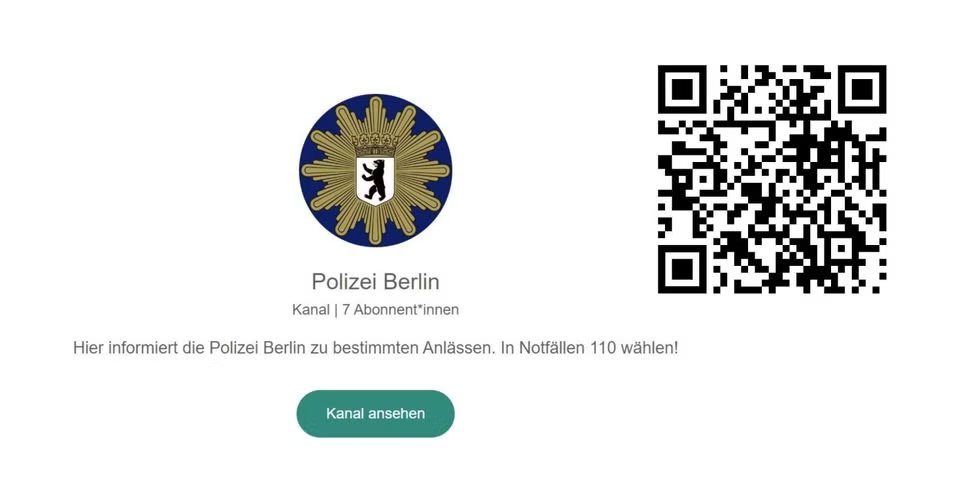 Noch mehr Infos von der Polizei Berlin?
➡️whatsapp.com/channel/0029Va…
^tsm