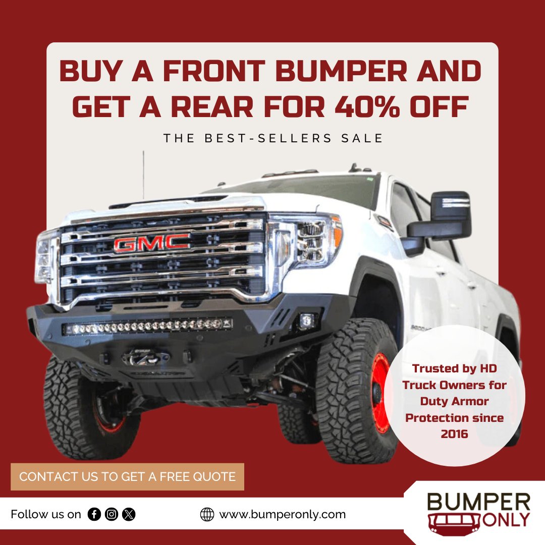 Revamp your ride with our April 2024 #Bumper Only Offer! Elevate your vehicle's style and protection with the best-selling front bumpers from top brands like Ali Arc Aluminum, #FabFours, #HammerHead, #WarnWinch Bumpers ►Contact us to get a free quote - bumperonly.com