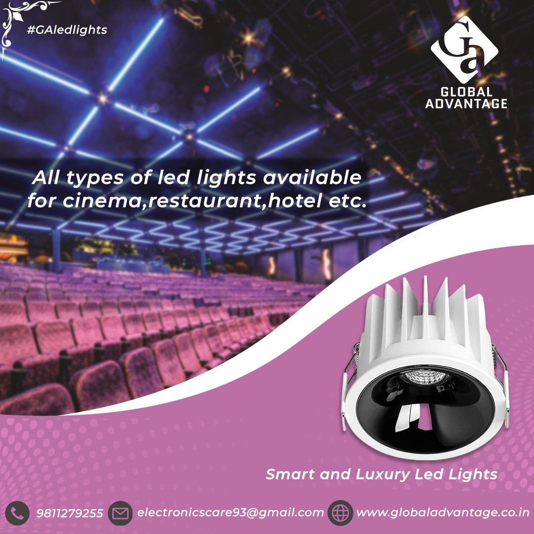 Transform your space with the radiance of LED lighting! 
.
.
.
Contact us for more info:
Call: + 9811279255
Email: electronicscare93@gmail.com
.
.
.
#GLOBAL_ADVANTAGE #cinemalighting #automation #digitalprojector #CinemaHall #ledlights #newlights