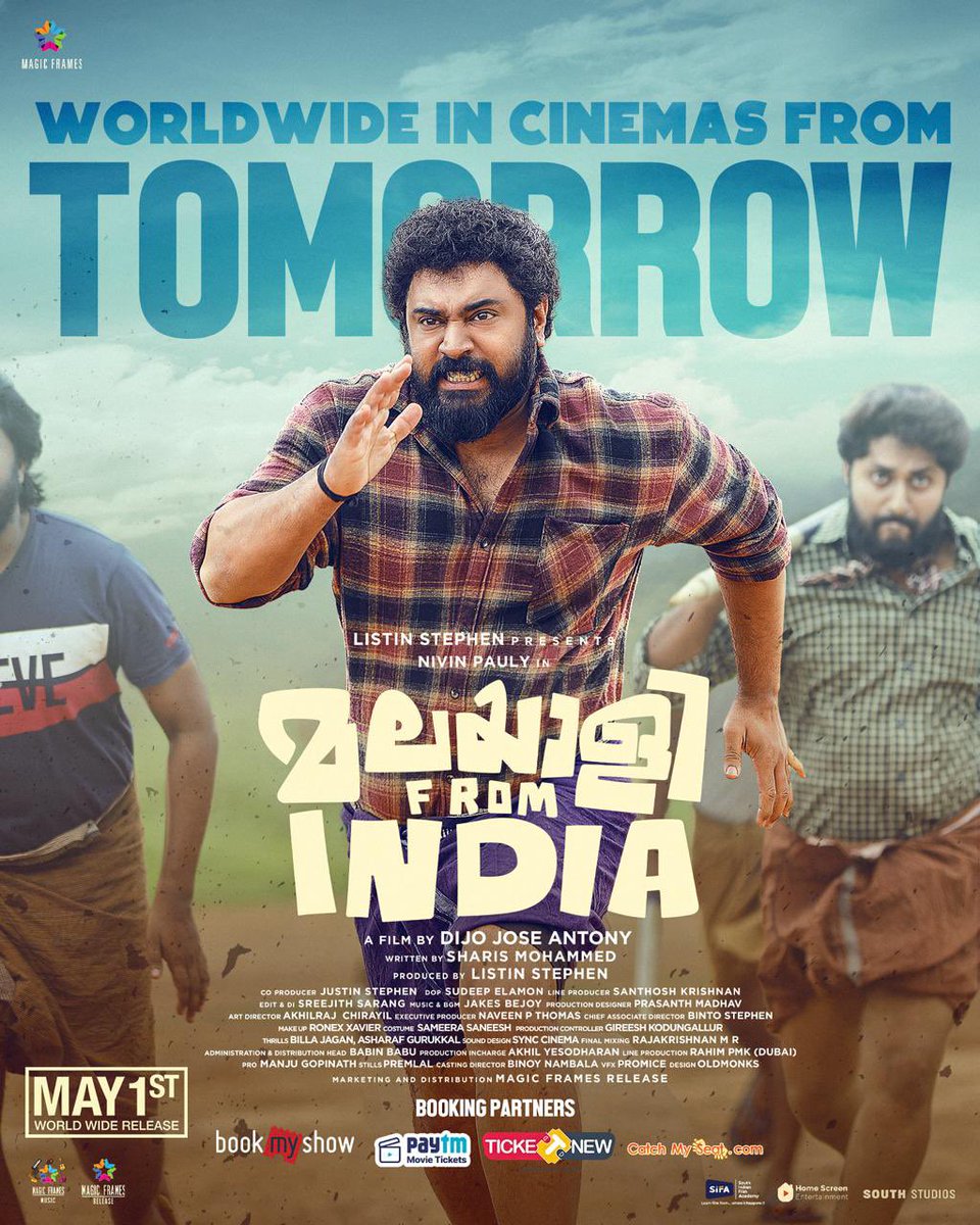 Just hours away! 🔥 #MalayaleeFromIndia hits theaters tomorrow. Get ready for the big day! 🚀 @NivinOfficial #NivinPauly