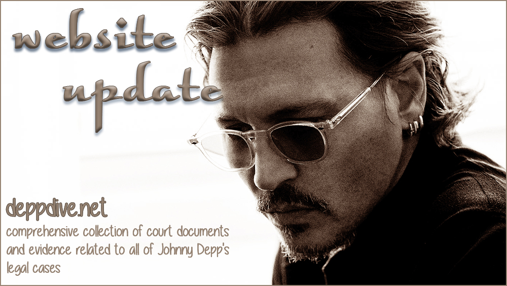 Website update! 😊 I've added the following 9 deposition transcripts: Adam Waldman, Alejandro Romero, Candie Davidson-Goldbronn, Cornelius Harrell, Edward White, Elizabeth 'Liz' Marz, Jack Whigham, Laura Wasser and Walter Hamada 👉 deppdive.net/ff_depos.html 😊 #JohnnyDepp