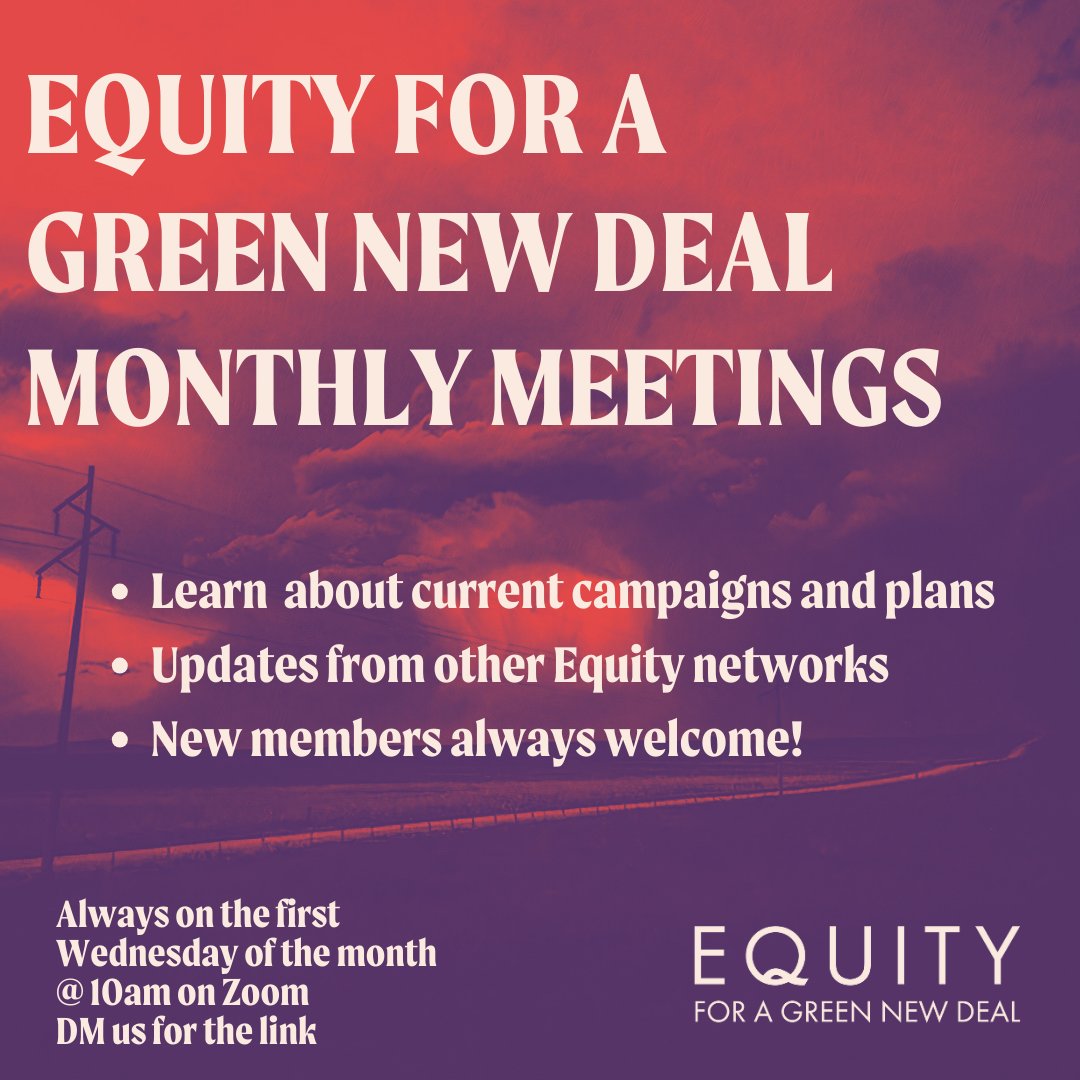 YOU are invited to our May meeting! 🌊 Are you an Equity member? Concerned about the climate crisis? Come join us to hear about our plans and updates 🔥 We would love to meet you! DM us for the link 🌱