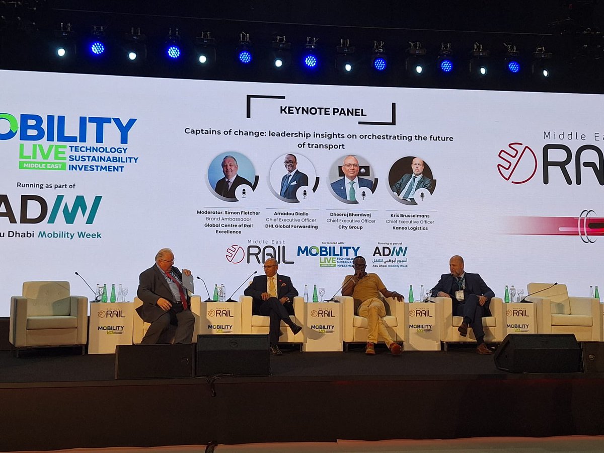 Proud to announce our presence live today at the #MobilityLiveME in Abu Dhabi where our Group CEO @Dr_Bhardwaj talks about “History of the future” during the keynote panel discussion “Captains of change:leadership insights on orchestrating the future of transport” #MiddleEastRail