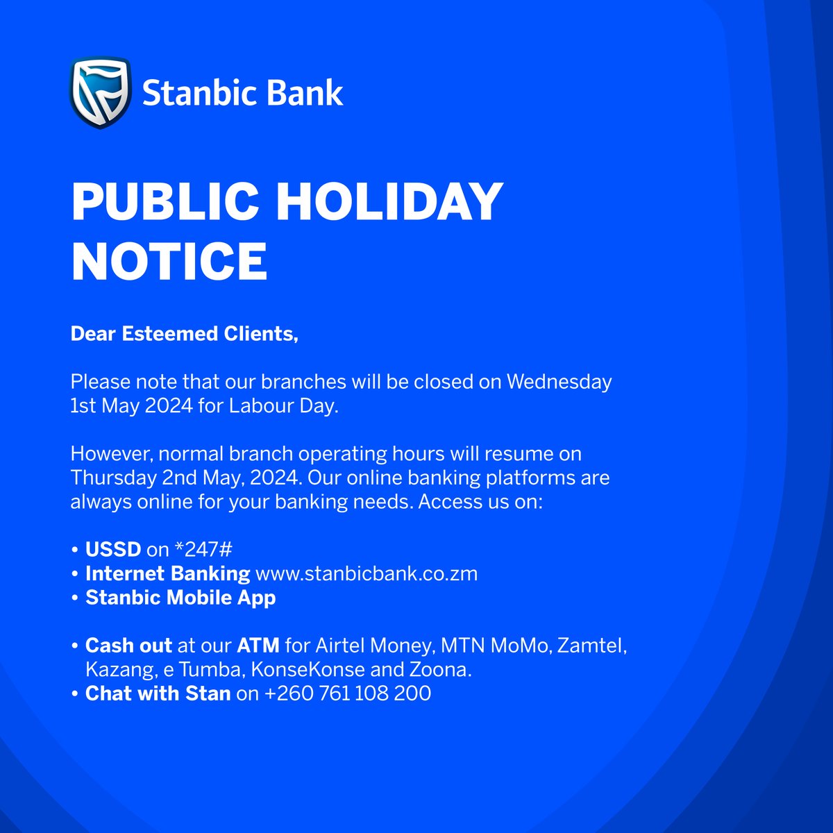 Stanbic Bank Zambia (@StanbicBankZM) on Twitter photo 2024-04-30 13:49:25