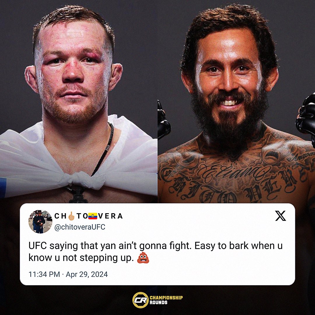 Looks like Chito Vera vs Petr Yan at MSG won’t be happening 😕 (via. @chitoveraUFC) #UFC #MMA