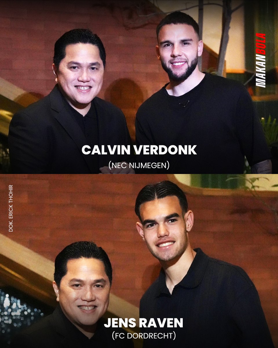 Calvin Verdonk (NEC Nijmegen) dan Jens Raven (FC Dordrecht) resmi akan menjalani proses naturalisasi menjadi WNI 🤝

Semoga prosesnya dilancarkan 😇