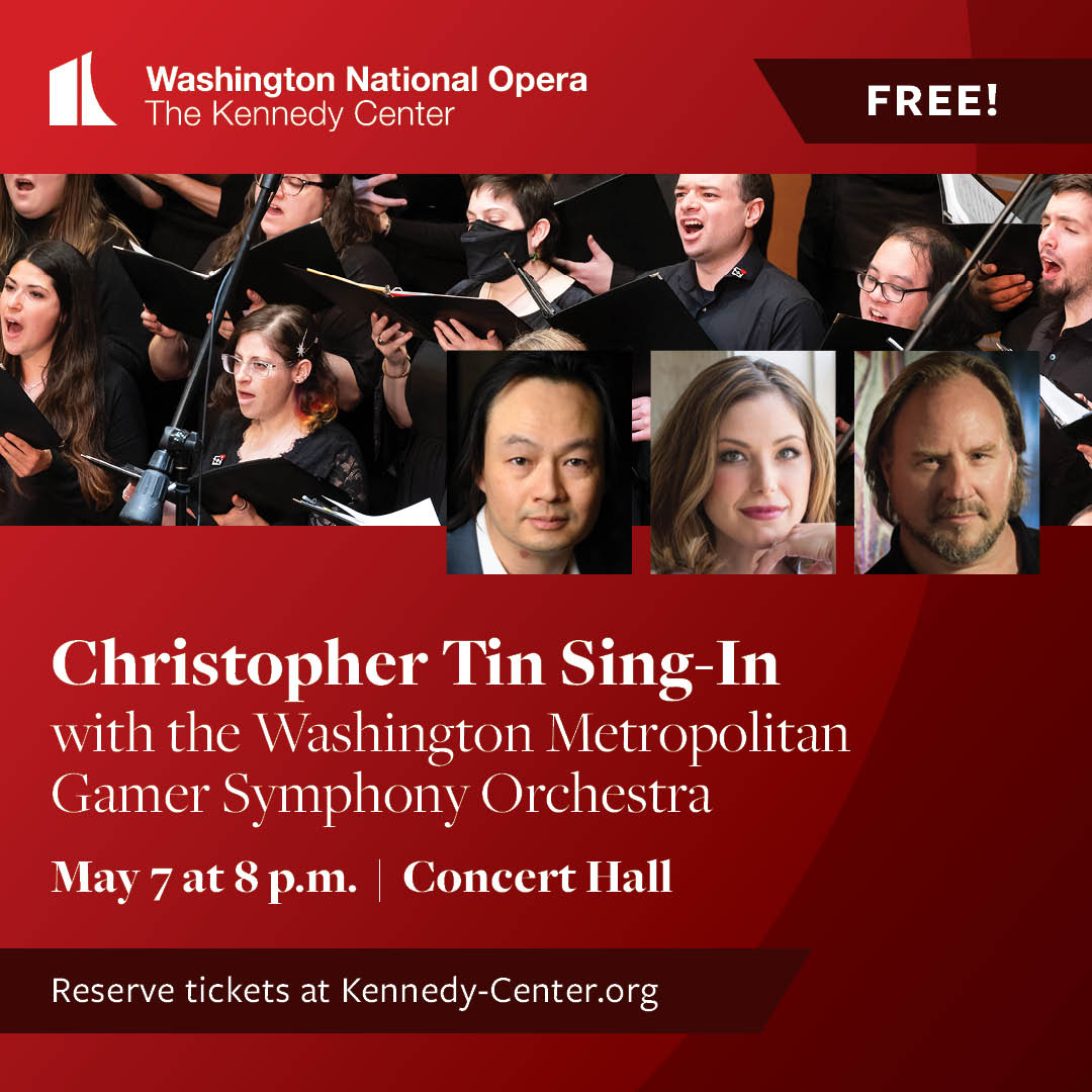 Join me on stage at the @kencen with the @WMGSO for this fun, FREE event! We'll be singing Baba Yetu and Sogno di Volare from @CivGame, and then I'm going to teach you the finale of my new ending to #Turandot, premiering 5/11 with @WashNatOpera. Singers of all abilities welcome!
