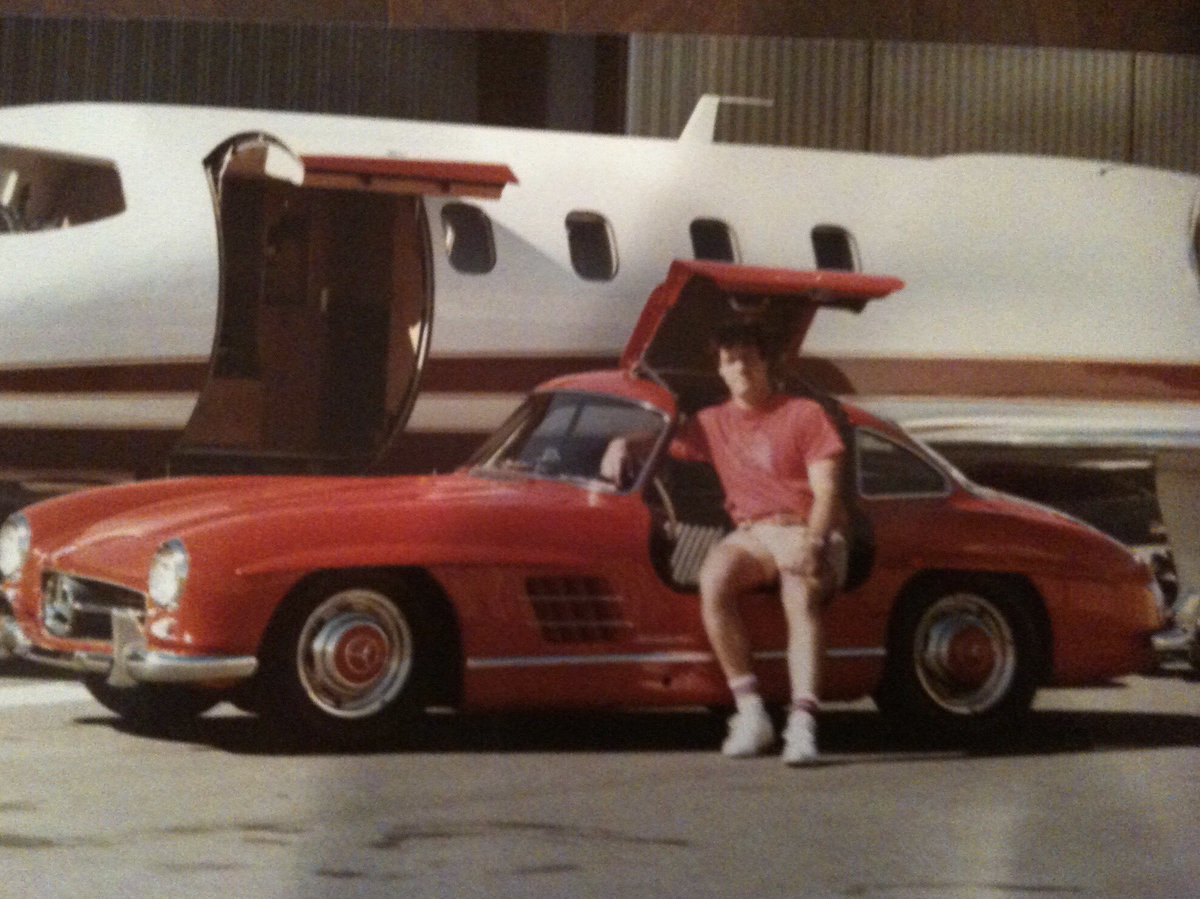 @lippyent Me with my dad’s 1957 300SL gullwing in the early 80s. My dad also had a 1962 300SL roadster.