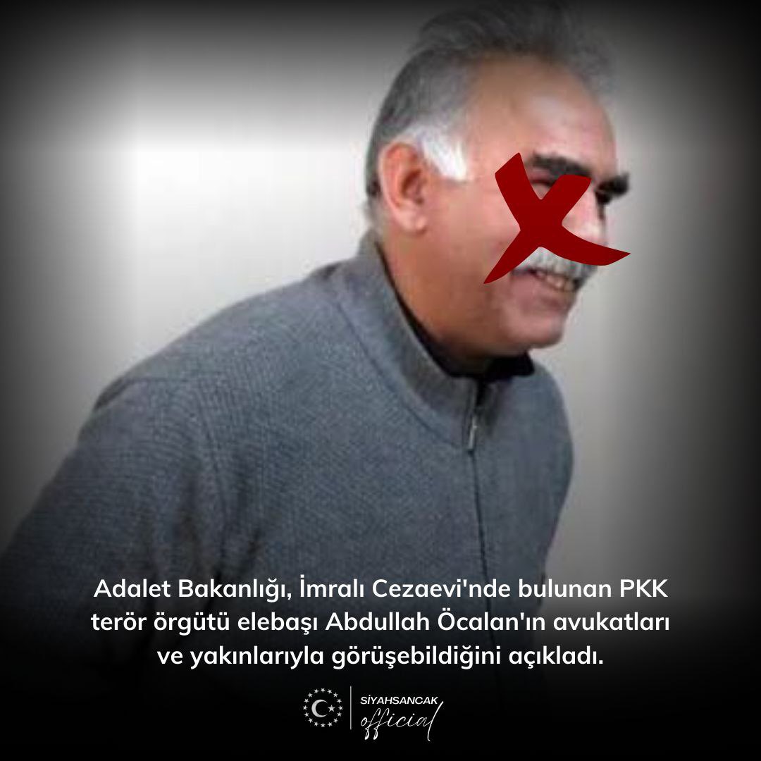 Adalet Bakanlığı, İmralı Cezaevi'nde bulunan PKK terör örgütü elebaşı Abdullah Öcalan'ın avukatları ve yakınlarıyla görüşebildiğini açıkladı.