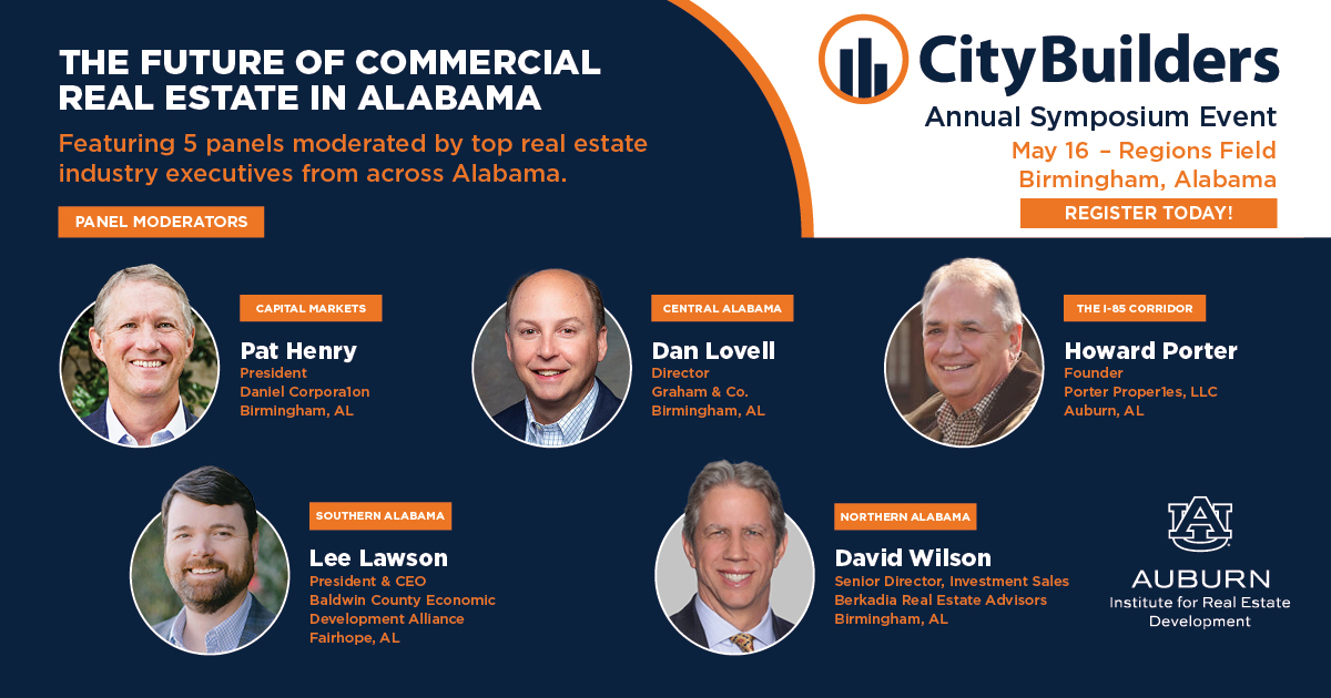 Mark your calendars for the 5th Annual Auburn CityBuilders Symposium coming to Birmingham on May 16. 

#CityBuilders2024 #CommercialRealEstate