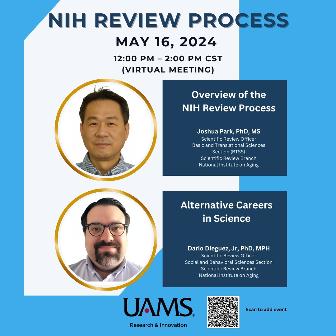 Seize the Opportunity! The Division of Research & Innovation is hosting 2 virtual seminars with NIH Scientific Review Officers. May 16, 2024, Time: 12:00 PM – 2:00 PM Virtual Presentation➡: bit.ly/4dgXAHd