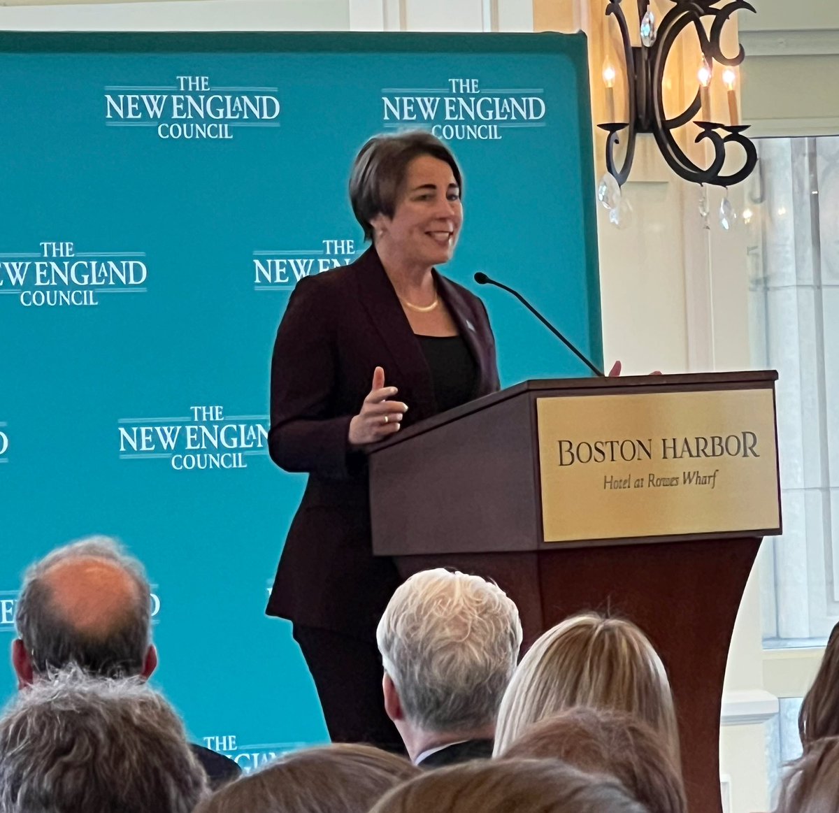 At the @NECouncil’s breakfast w/ @MassGovernor. @ColemanLynds and I are listening to the Governor’s insights on MA’s current opportunities & challenges as well as the her policy proposals to ensure the state remains competitive & affordable #mapoli