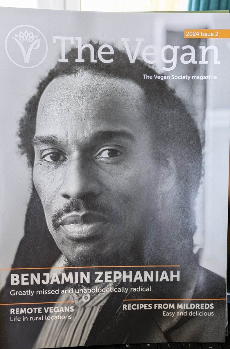 Always love receiving @TheVeganSociety magazine but so sad to see the late great @BZephaniah on the front cover 😢#GoVegan