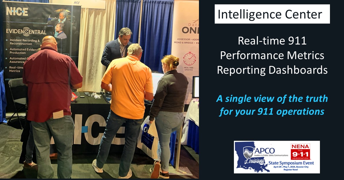At the Louisiana APCO/NENA Symposium? Drop by our booth for a demo of Intelligence Center. NICE Inform Intelligence Center provides a single automated collection and analysis point for all of your incident data, so you can get to the truth faster. tinyurl.com/pw6enuc8