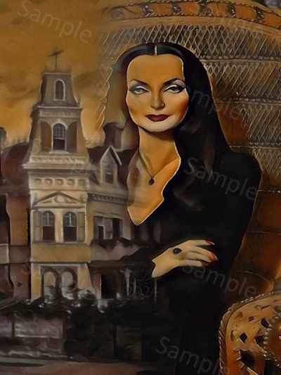 'Morticia 2024 02' by yours truly.
#MorticiaAddams #AddamsFamily #Portrait #female #goth #art #artwork #addamsfamilyfanart