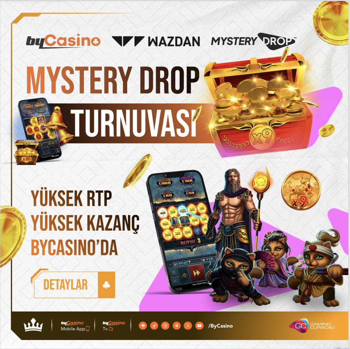 WAZDAN MYSTERY DROP BÜYÜK ÖDÜLLÜ WAZDAN MYSTERY DROP TURNUVASI 🙌 WAZDAN VE BYCASİNO İŞ BİRLİĞİ İLE 💵TOPLAM 5.000.000 € ÖDÜLLÜ TURNUVAYA KATIL! 🥳EŞSİZ HEDİYELERİN SAHİBİ OL! 📲GÜNCEL GİRİŞ ADRESİ cutt.ly/bycasinogiris