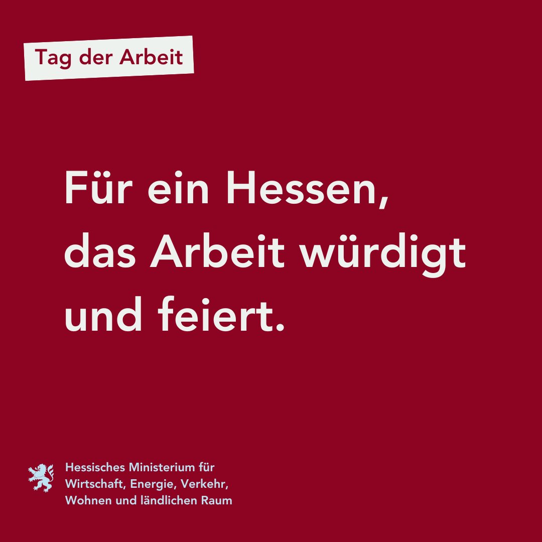 Heute am Tag der Arbeit stehen wir zusammen – für #Gerechtigkeit, #Solidarität und die #Rechte aller Arbeitnehmerinnen und Arbeitnehmer. In #Hessen arbeiten wir hart daran, faire Arbeitsbedingungen zu schaffen und jede Arbeit zu würdigen. #TagDerArbeit #SozialeGerechtigkeit