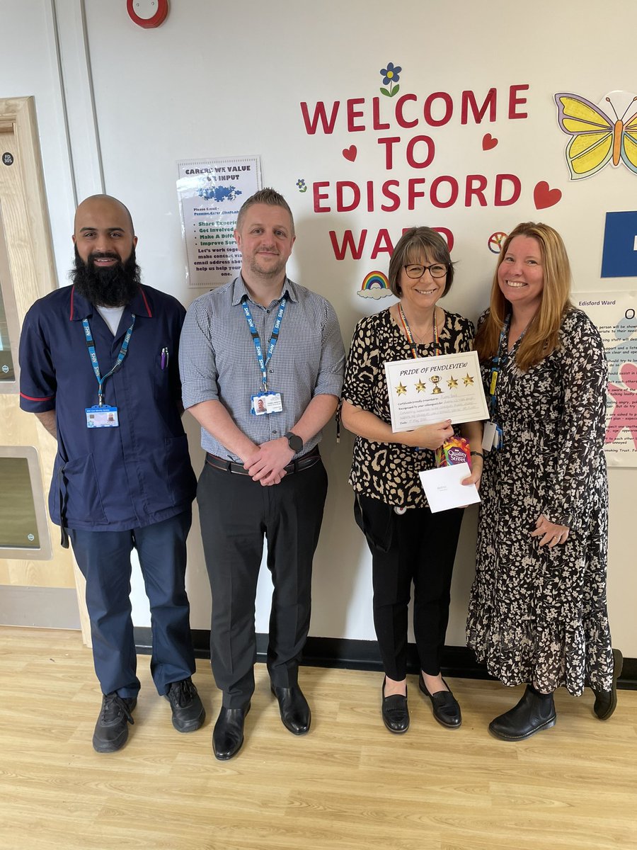 Pride of Pendleview WINNER 🥇 for April is .. Andrea from Edisford Ward, for being a team player, always supporting others, sharing knowledge and having a positive ‘can do’ attitude @EdisfordWard @chrisbrewer7