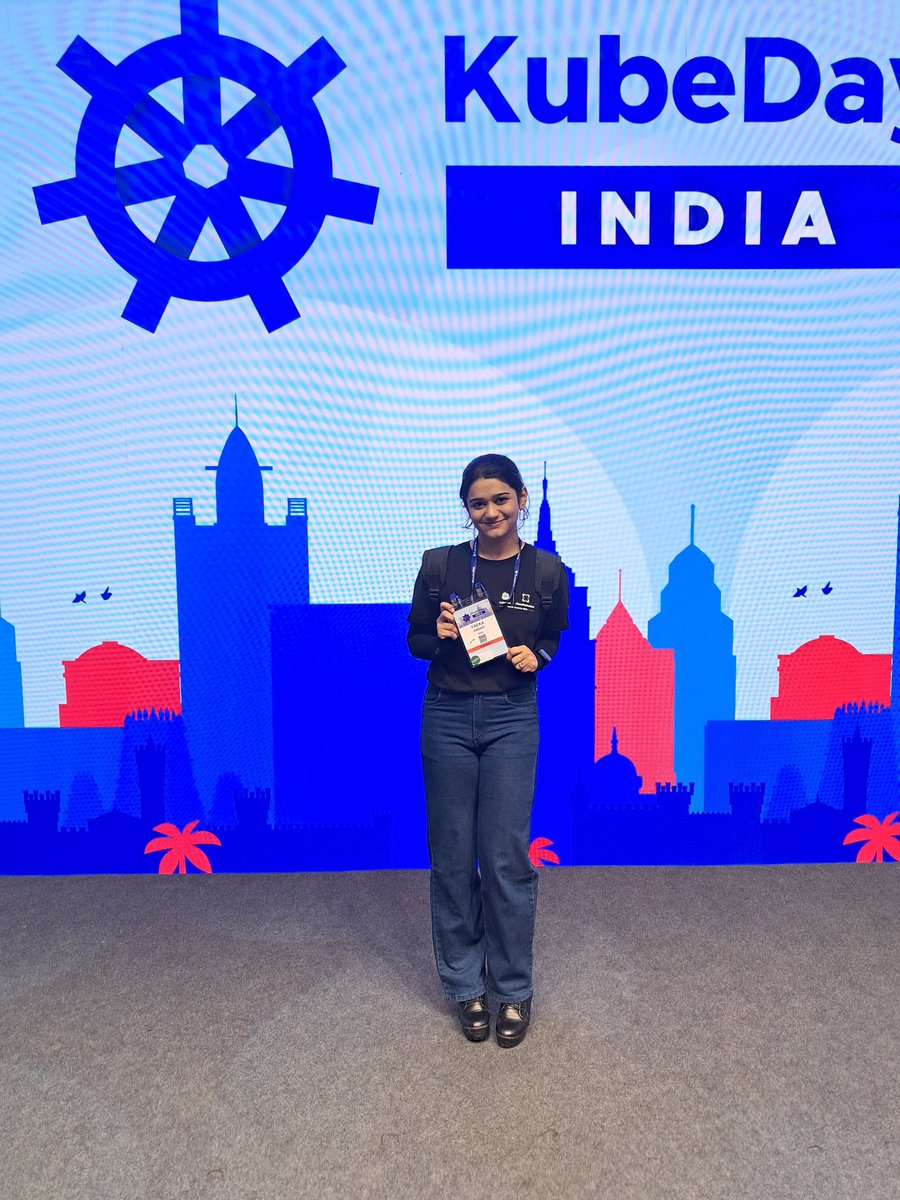 Showing off my Speaker Badge while sporting a KubeCon NA shirt at KubeDay India! 💓

Up next: KubeCon India