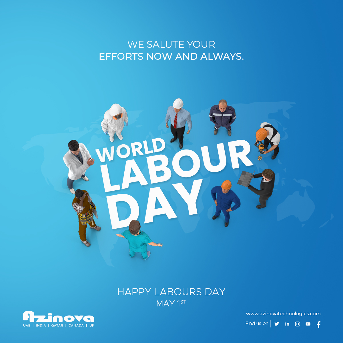 Today, we celebrate and thank all the hardworking people around the world for their dedication to making our lives better.

Azinova Technologies wishes you a Happy World Labour Day!

Save this post for later and follow our page now

#LaborDay #ThankYouWorkers #HardworkingPeople