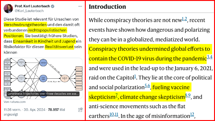 Nicht nur Kritik an #Impfungen & #Klimawandel, sondern auch 'rechtspopulistische Positionen' scheinen für #SPD-Gesundheitsminister #Lauterbach ein durch kindliche Fehlentwicklungen mitverursachter #Realitätsverlust zu sein ... 🧐 Wann kommt die staatliche Zwangstherapie dafür?🤐