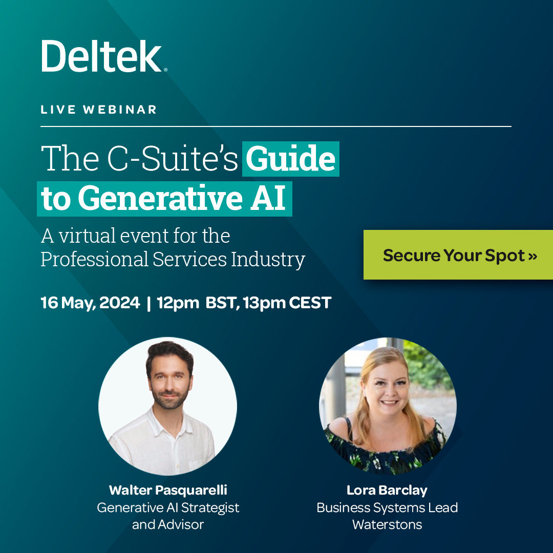 Deltek Intl (@deltek_intl) on Twitter photo 🚀 Ready to dive into the future of #AI in professional services? Join "The C-Suite’s Guide to Generative AI" webinar on 16 May with experts <a href="/waltpasquarelli/">Walter M. Pasquarelli</a> , Lora Barclay (<a href="/WaterstonsLtd/">Waterstons</a> ) and <a href="/BretTushaus/">Bret Tushaus</a> (<a href="/Deltek/">Deltek</a>). Register now! bit.ly/3JlYN26
#DeltekProjectNation 🚀 Ready to dive into the future of #AI in professional services? Join "The C-Suite’s Guide to Generative AI" webinar on 16 May with experts <a href="/waltpasquarelli/">Walter M. Pasquarelli</a> , Lora Barclay (<a href="/WaterstonsLtd/">Waterstons</a> ) and <a href="/BretTushaus/">Bret Tushaus</a> (<a href="/Deltek/">Deltek</a>). Register now! bit.ly/3JlYN26
#DeltekProjectNation