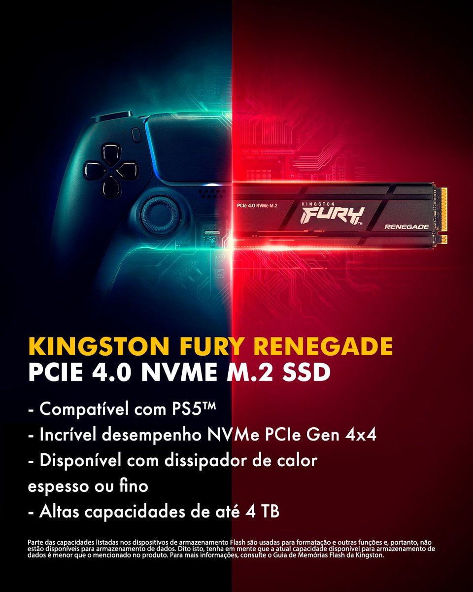 Expandir o SSD do PS5 é MUITO fácil! 🙌
E se você procura qualidade @kingstonbrasil é a escolha certa com a linha Kingston Fury que tem opções de SSD compatíveis com o PS5 de 500GB até 4TB! 🎮🤝😉
Garanta o seu com desconto: bit.ly/meups
#publi #KingstonFury #SSDnoPS5
