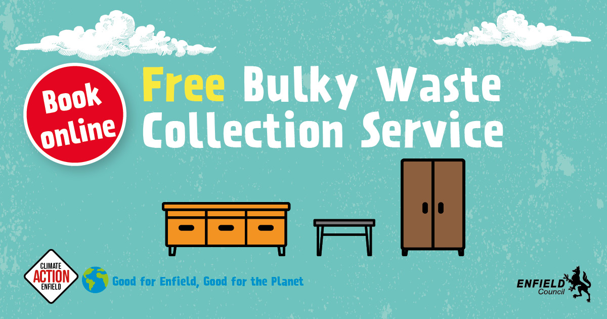 📢FREE Bulky Waste Collection (for non-electrical items). ‼️Residents can book the free service for up to six items per collection. 📲For more details, visit: orlo.uk/0uGEo #Bulkywaste #CleanerEnfield