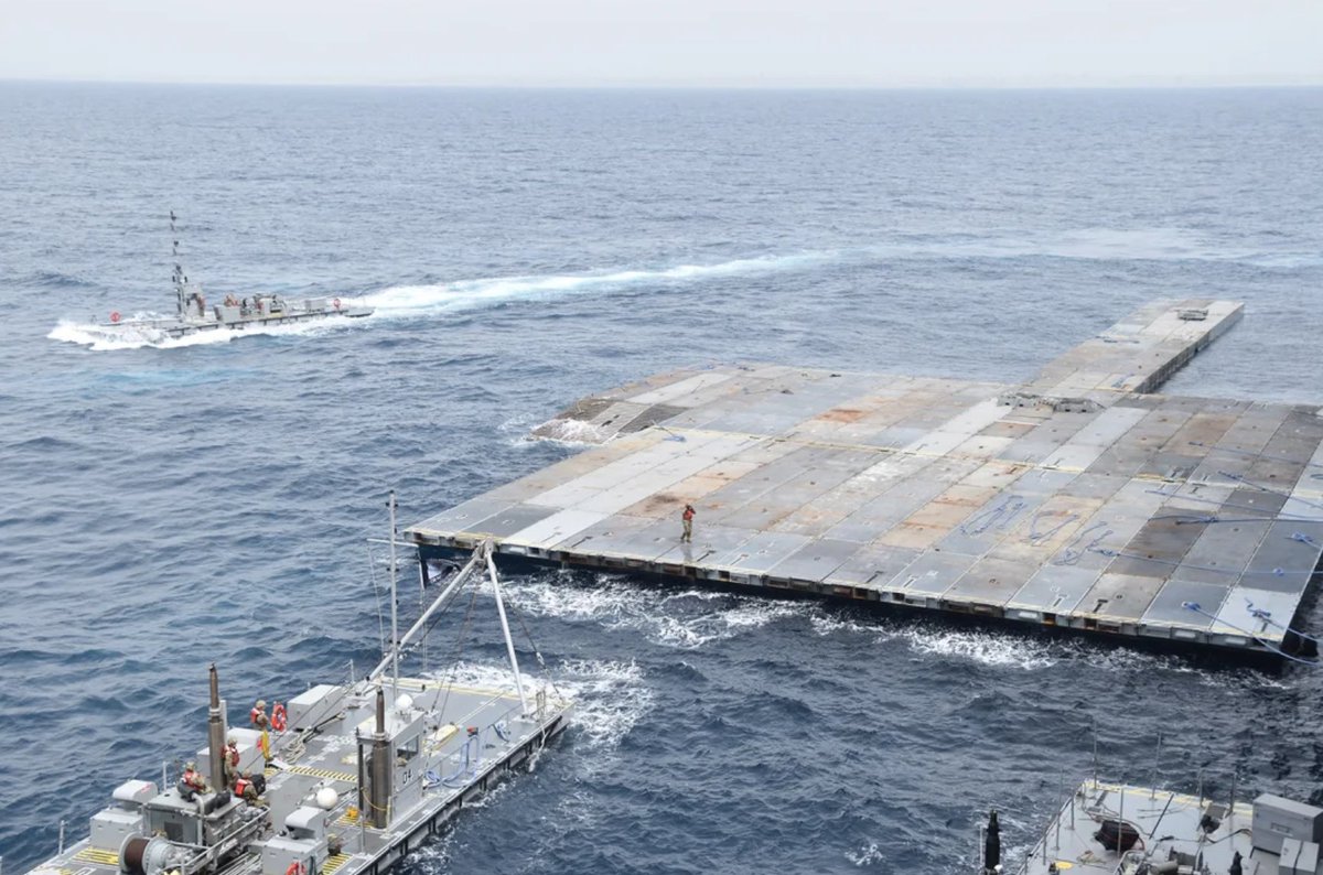 The floating pier that the US is building off of Gaza in order to provide humanitarian aid. Does this make you proud or upset?