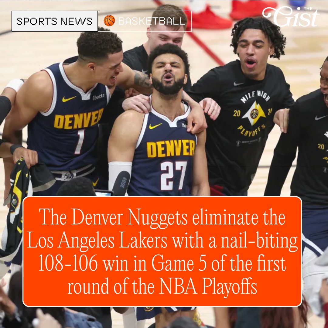 With the series win, the @nuggets advance to the second round where they will play against Anthony Edwards and the @Timberwolves Game 1 is on Saturday in Denver, where the Nuggets are 36-8 this season, including 3-0 in the playoffs Who's winning that series, GISTers? 👇