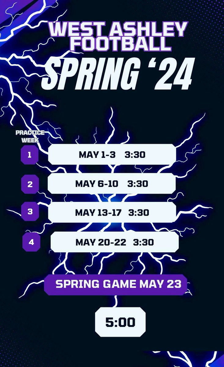 Coaches here is our spring schedule, come check us out! @WA_WildcatsFB @DAWGHZERECRUITS
