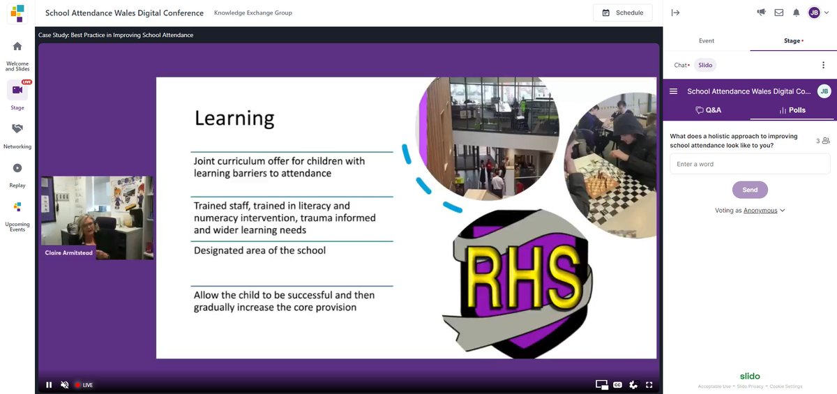 It’s great to finish today hearing from Claire Armitstead @RhylHigh who’s walking us through how Rhyl High School have been improving their attendance rates #SchoolAttendanceWalesPIW #LiveTweet