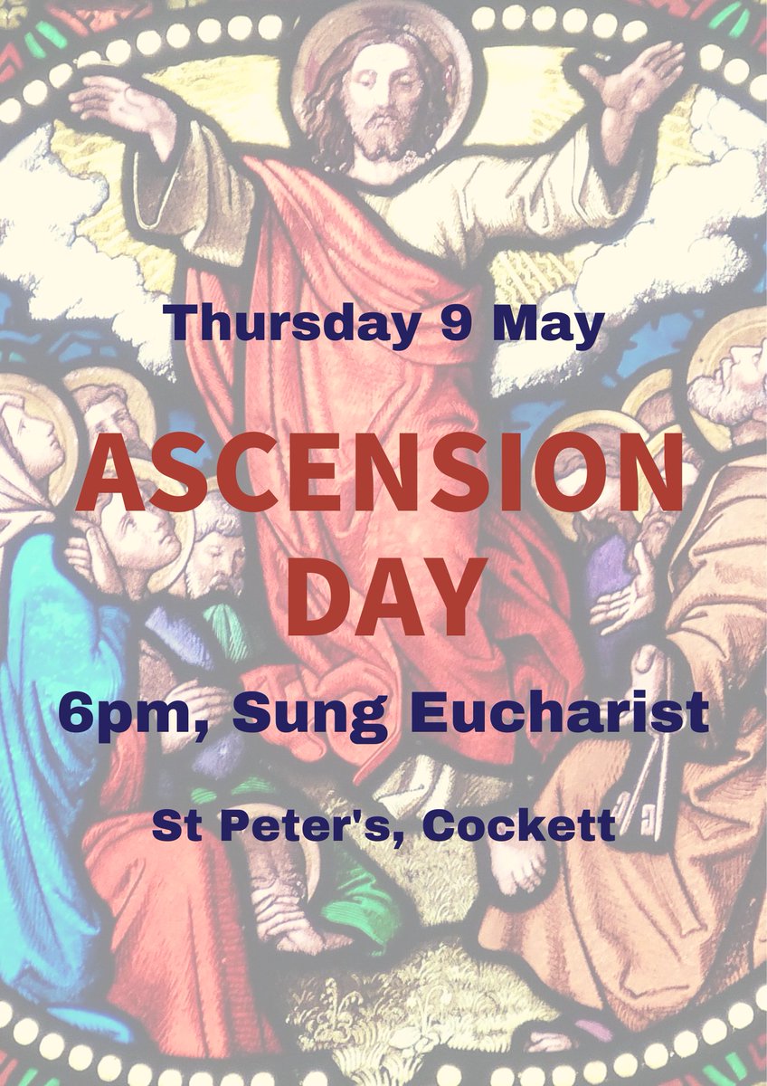 You are invited to come and mark the solemnity of #AscensionDay with a special service at St Peter's. We will celebrate Jesus' return to heaven, and why it is so important for us as Christians.