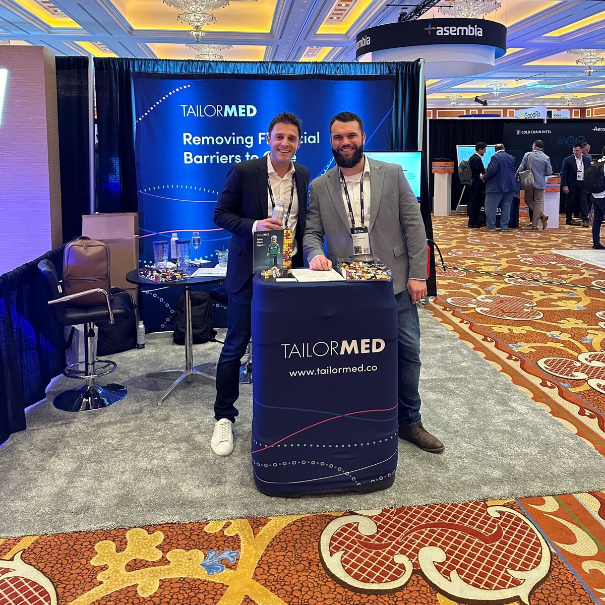 We're here in Vegas for #ASX24! 👋 Stop by Booth 2028 to meet our team, chat about removing financial barriers to care, AND check out our 'Tailor Made' Lego figures. @asembiarx #specialtypharmacy #patientaccess