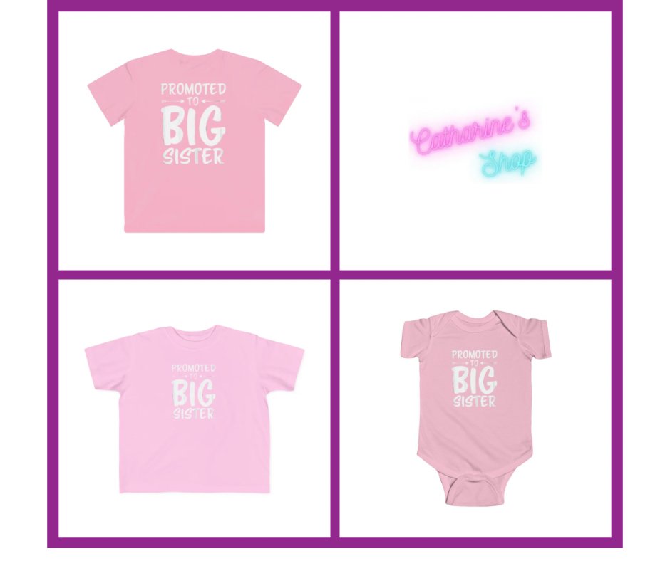 New to my Etsy Shop

#Kids #Tshirt, #Toddler #Tshirt and #Baby #Bodysuits saying:
Promoted to Big Sister
On them

Perfect for those #PregnancyAnnouncement #photos

#CatharinesShop #SmallBusiness