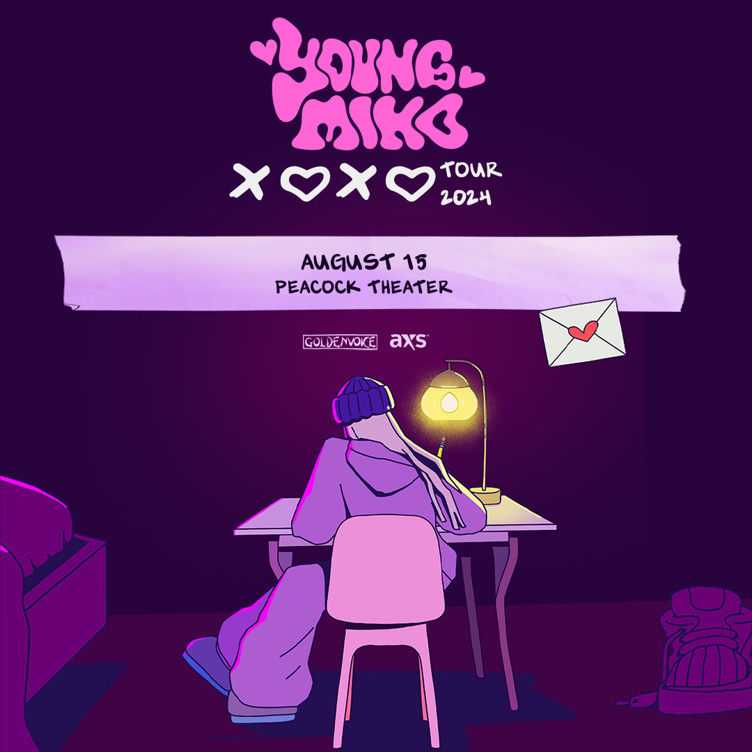 att.ention!🗣️Young Miko, @itsyoungmiko, is coming to Peacock Theater on August 15 for the XOXO TOUR!💗Tickets on sale this Friday May 3 at 10am local.💌