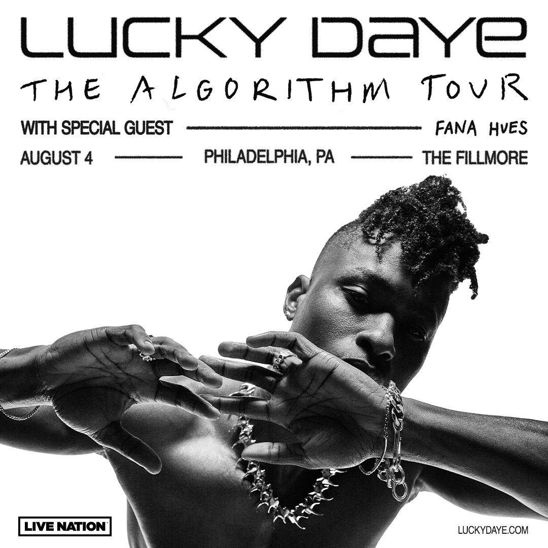 JUST ANNOUNCED 🤞 @iamluckydaye at The Fillmore Philadelphia on August 4! Presale begins Wed, May 1 at 10AM. Use Code: SOUNDCHECK 🎧 Tickets go on sale Friday, May 3 at 10AM. 🎫 livemu.sc/3JGfc1G