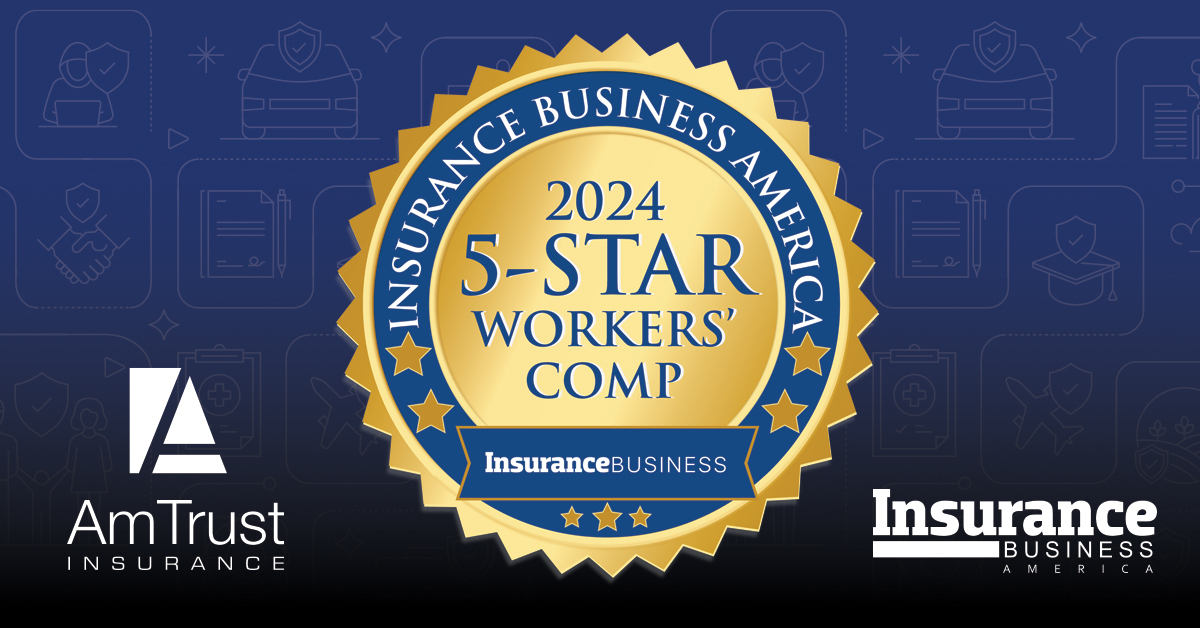 We're thrilled to announce that AmTrust has been honored with the 2024 5-Star Excellence Award for Workers' Compensation from @InsuranceBizUS for the third consecutive year. Thank you to our agent partners for acknowledging our dedication to serving you and your clients.