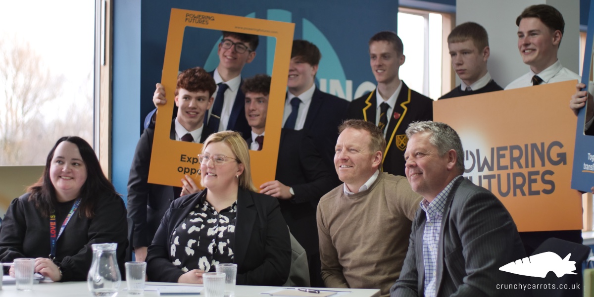 Our Managing Director, Scott was recently asked to be on the judging panel for @poweringfutures education programme presentations 👏 Scott is always keen to work with the next generation to help them develop skills and reach their potential #crunchycarrots #givingback