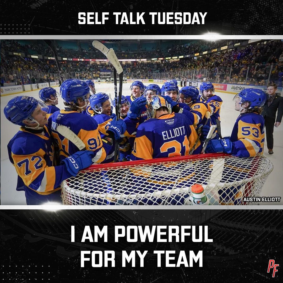 Self Talk Tuesday #goalie #goalietraining #mindset #nhl #whl #selftalk #mindsettraining #nhlgoalie #athlete #confidence #laserfocus #hockeymemes #visualization #mindset #goaliecoach #mentalcoach #affirmations #hockeygoalie #icehockey #nhldraft #goaliesaves