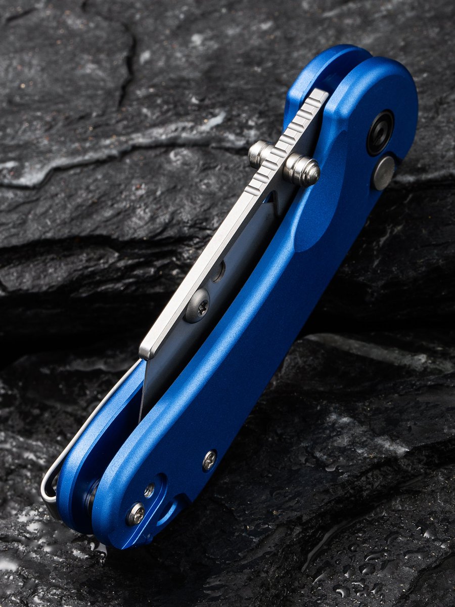 Are you a fan of Blue 🔪 Meet the #new CIVIVI Elementum Utility Thumb Stud & Button Lock Knife 🔥 Coming on May 8th. -Blue Aluminum Handle -2.26' Stonewashed S/S Blade Holder & Plain 6Cr Blade -With 3Pcs Extra Blades civivi.com