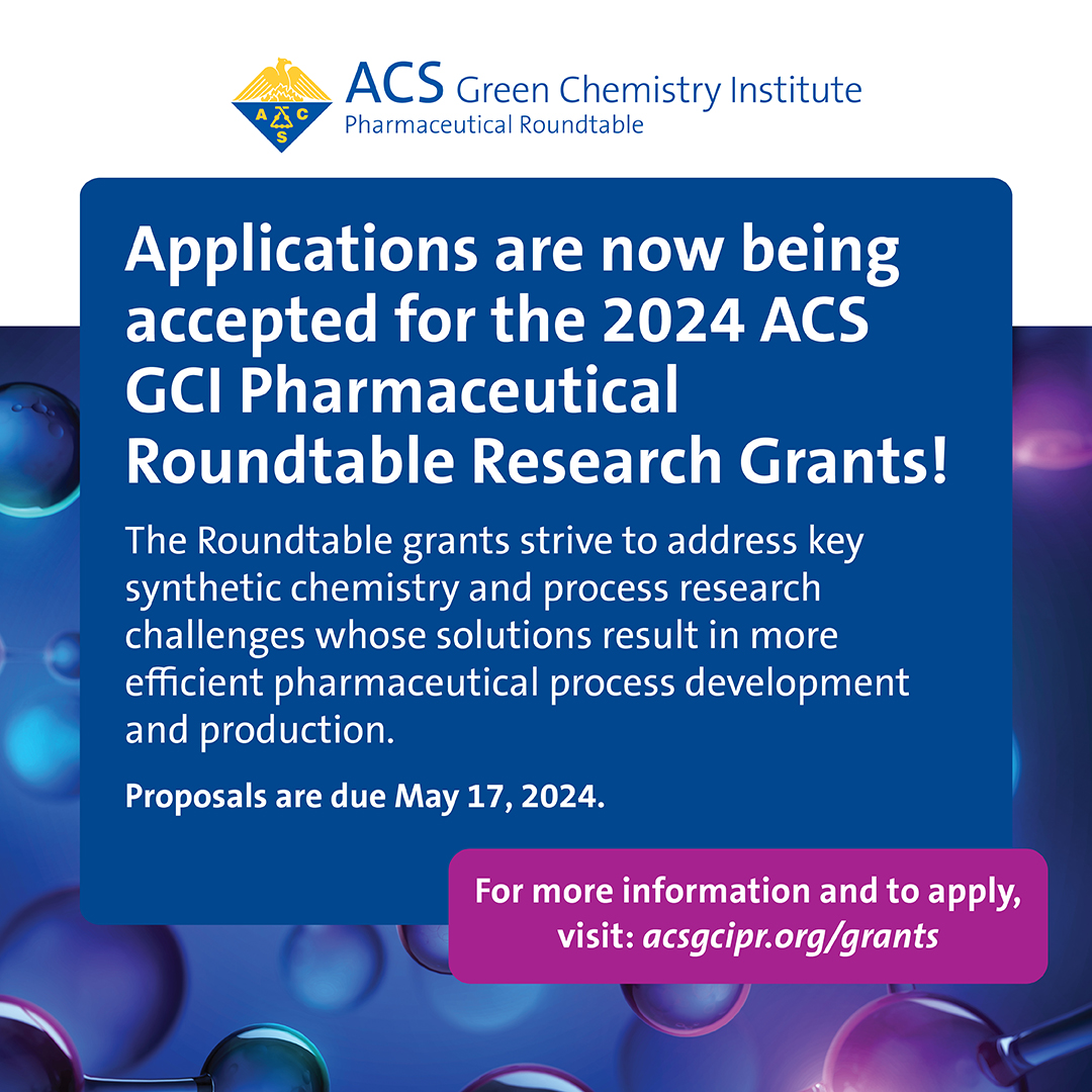 Are you currently in need of funding for your #research in oligonucleotides process development? Then consider submitting a proposal for a @ACSGCI Pharmaceutical Roundtable Research Grant. Submission deadline is May 17. Learn more:  brnw.ch/21wJjTj #GCIPR #GreenChemistry