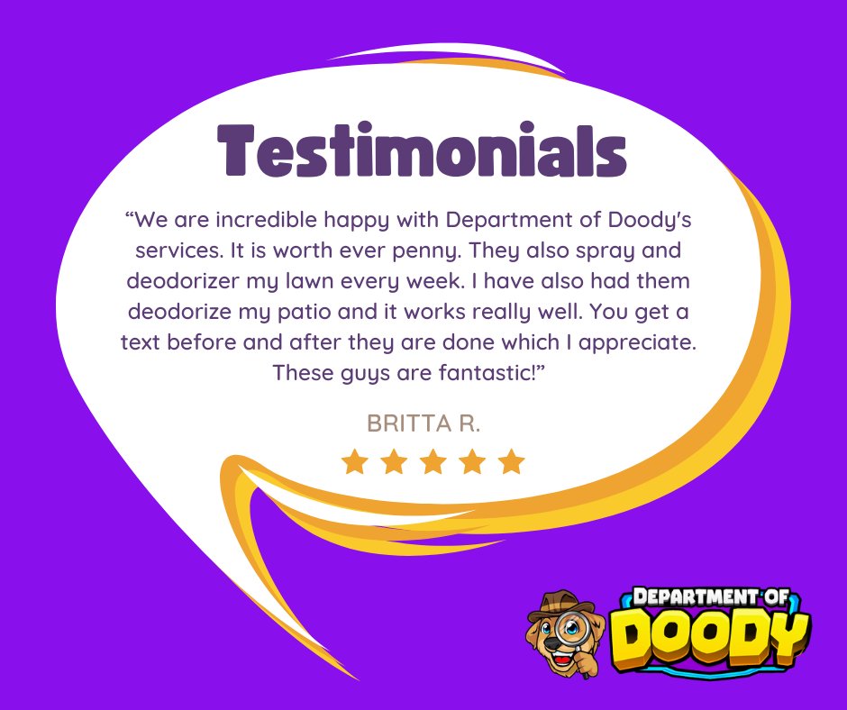 If you haven't experienced the Dept of Doody difference yet, give us a try! deptofdoody.com
#DeptOfDoody #DogPoopRemoval #CleanYard #ProfessionalService #DogOwners #PetWaste #PetWasteRemoval
