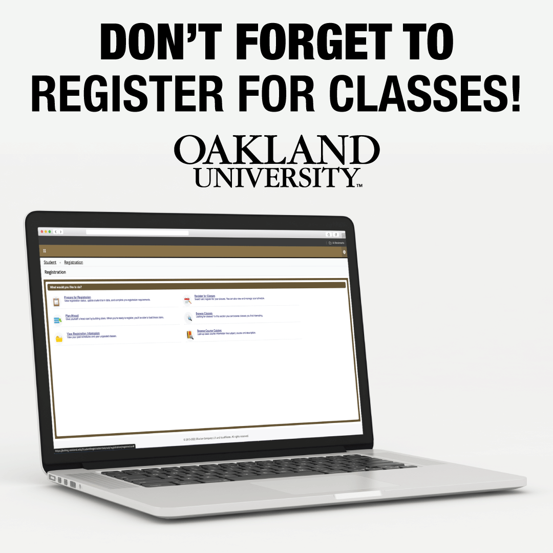 Starting at OU this summer? Summer is also a great time to knock out some credits to keep you on track for graduation. Don't forget to register for classes before they start May 6th. oakland.edu/registrar/regi…